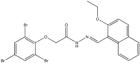 N'-[(2-ethoxy-1-naphthyl)methylene]-2-(2,4,6-tribromophenoxy)acetohydrazide 化学構造式