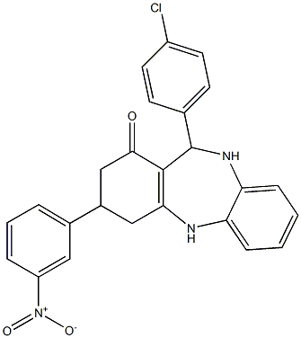 11-(4-chlorophenyl)-3-{3-nitrophenyl}-2,3,4,5,10,11-hexahydro-1H-dibenzo[b,e][1,4]diazepin-1-one|