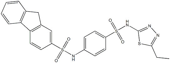 N-(4-{[(5-ethyl-1,3,4-thiadiazol-2-yl)amino]sulfonyl}phenyl)-9H-fluorene-2-sulfonamide 化学構造式