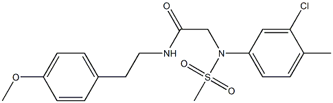 2-[3-chloro-4-methyl(methylsulfonyl)anilino]-N-[2-(4-methoxyphenyl)ethyl]acetamide,367917-33-7,结构式