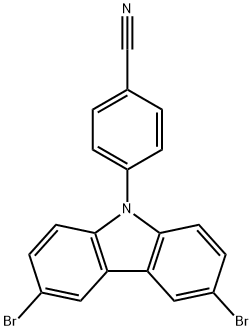 4-(3,6-dibromo-9H-carbazol-9-yl)benzonitrile Struktur