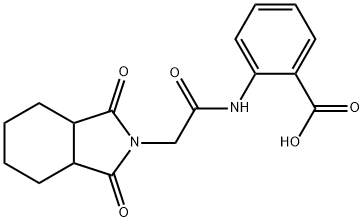 2-{[(1,3-dioxooctahydro-2H-isoindol-2-yl)acetyl]amino}benzoic acid Struktur