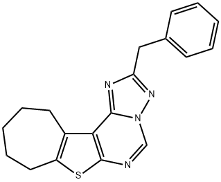 2-benzyl-9,10,11,12-tetrahydro-8H-cyclohepta[4,5]thieno[3,2-e][1,2,4]triazolo[1,5-c]pyrimidine 结构式