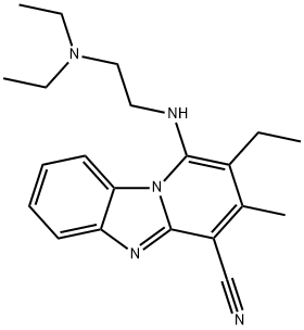 1-{[2-(diethylamino)ethyl]amino}-2-ethyl-3-methylpyrido[1,2-a]benzimidazole-4-carbonitrile Structure