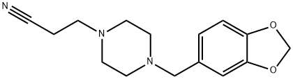 1-Piperazinepropanenitrile, 4-(1,3-benzodioxol-5-ylmethyl)- Struktur