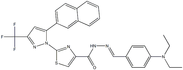 N'-[4-(diethylamino)benzylidene]-2-[5-(2-naphthyl)-3-(trifluoromethyl)-1H-pyrazol-1-yl]-1,3-thiazole-4-carbohydrazide Structure