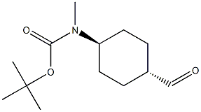 tert-butyl N-methyl-N-[trans-4-formylcyclohexyl]carbamate Struktur