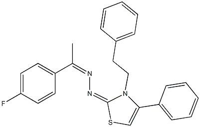 4-phenyl-3-(2-phenylethyl)-1,3-thiazol-2(3H)-one [1-(4-fluorophenyl)ethylidene]hydrazone Struktur