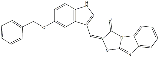 2-{[5-(benzyloxy)-1H-indol-3-yl]methylene}[1,3]thiazolo[3,2-a]benzimidazol-3(2H)-one,405898-13-7,结构式