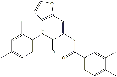 N-[1-[(2,4-dimethylanilino)carbonyl]-2-(2-furyl)vinyl]-3,4-dimethylbenzamide Structure