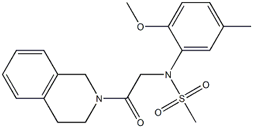 N-[2-(3,4-dihydroisoquinolin-2(1H)-yl)-2-oxoethyl]-N-(2-methoxy-5-methylphenyl)methanesulfonamide,409355-20-0,结构式