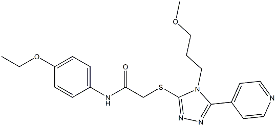 N-(4-ethoxyphenyl)-2-{[4-(3-methoxypropyl)-5-(4-pyridinyl)-4H-1,2,4-triazol-3-yl]sulfanyl}acetamide Structure