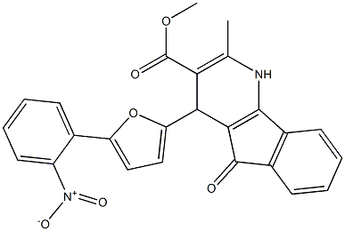 methyl 4-(5-{2-nitrophenyl}-2-furyl)-2-methyl-5-oxo-4,5-dihydro-1H-indeno[1,2-b]pyridine-3-carboxylate Structure