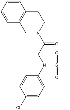 N-(4-chlorophenyl)-N-[2-(3,4-dihydro-2(1H)-isoquinolinyl)-2-oxoethyl]methanesulfonamide 化学構造式