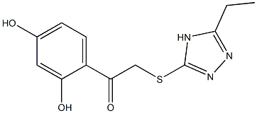 1-(2,4-dihydroxyphenyl)-2-[(5-ethyl-4H-1,2,4-triazol-3-yl)sulfanyl]ethanone 结构式