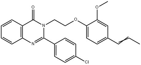 2-(4-chlorophenyl)-3-{2-[2-methoxy-4-(1-propenyl)phenoxy]ethyl}-4(3H)-quinazolinone,431910-39-3,结构式