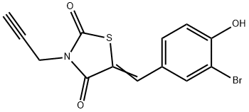 5-(3-bromo-4-hydroxybenzylidene)-3-(2-propynyl)-1,3-thiazolidine-2,4-dione 结构式
