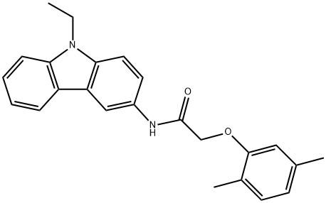 2-(2,5-dimethylphenoxy)-N-(9-ethyl-9H-carbazol-3-yl)acetamide,432010-54-3,结构式
