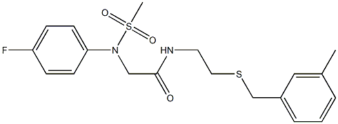 2-[4-fluoro(methylsulfonyl)anilino]-N-{2-[(3-methylbenzyl)sulfanyl]ethyl}acetamide Structure