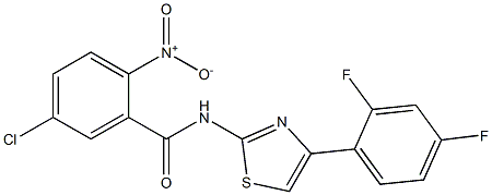 5-chloro-N-[4-(2,4-difluorophenyl)-1,3-thiazol-2-yl]-2-nitrobenzamide Struktur