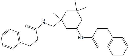3-phenyl-N-({1,3,3-trimethyl-5-[(3-phenylpropanoyl)amino]cyclohexyl}methyl)propanamide Struktur