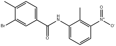 3-bromo-4-methyl-N-(2-methyl-3-nitrophenyl)benzamide,443666-38-4,结构式