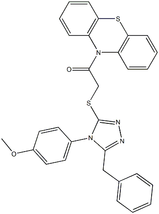 4-(3-benzyl-5-{[2-oxo-2-(10H-phenothiazin-10-yl)ethyl]sulfanyl}-4H-1,2,4-triazol-4-yl)phenyl methyl ether Structure