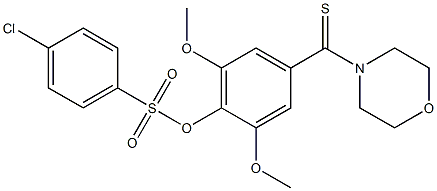 2,6-dimethoxy-4-(4-morpholinylcarbothioyl)phenyl 4-chlorobenzenesulfonate 结构式