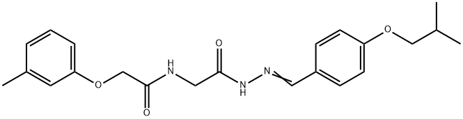 N-{2-[2-(4-isobutoxybenzylidene)hydrazino]-2-oxoethyl}-2-(3-methylphenoxy)acetamide Struktur