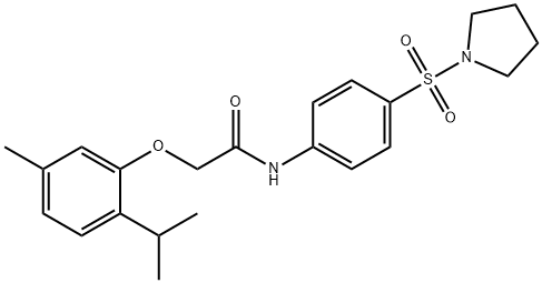 2-(2-isopropyl-5-methylphenoxy)-N-[4-(1-pyrrolidinylsulfonyl)phenyl]acetamide Structure