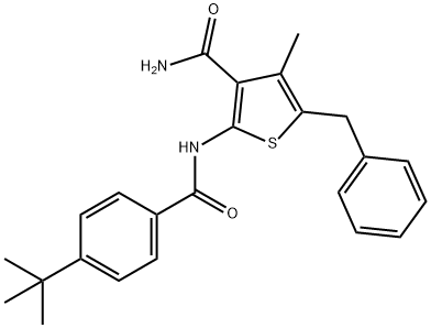 5-benzyl-2-{[4-(tert-butyl)benzoyl]amino}-4-methyl-3-thiophenecarboxamide Structure