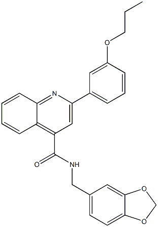 N-(1,3-benzodioxol-5-ylmethyl)-2-(3-propoxyphenyl)quinoline-4-carboxamide Structure