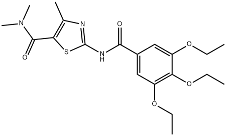 N,N,4-trimethyl-2-[(3,4,5-triethoxybenzoyl)amino]-1,3-thiazole-5-carboxamide 结构式