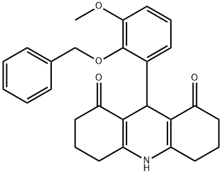 9-[2-(benzyloxy)-3-methoxyphenyl]-3,4,6,7,9,10-hexahydroacridine-1,8(2H,5H)-dione Struktur