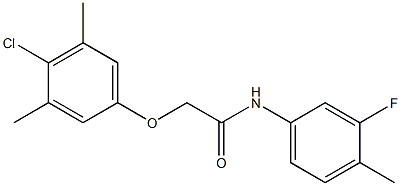 2-(4-chloro-3,5-dimethylphenoxy)-N-(3-fluoro-4-methylphenyl)acetamide 结构式