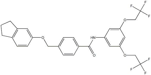 N-[3,5-bis(2,2,2-trifluoroethoxy)phenyl]-4-[(2,3-dihydro-1H-inden-5-yloxy)methyl]benzamide,445025-64-9,结构式