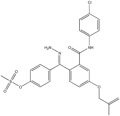 4-{[(4-chloroanilino)carbonyl]-4-[(2-methyl-2-propenyl)oxy]benzohydrazonoyl}phenyl methanesulfonate,445219-23-8,结构式