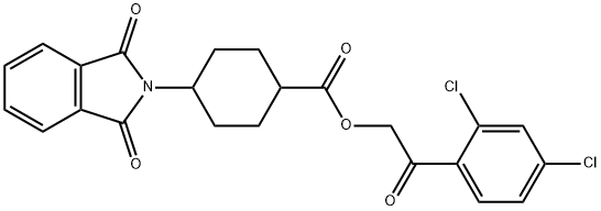 2-(2,4-dichlorophenyl)-2-oxoethyl 4-(1,3-dioxo-1,3-dihydro-2H-isoindol-2-yl)cyclohexanecarboxylate Structure