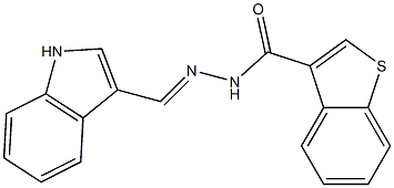 N'-(1H-indol-3-ylmethylene)-1-benzothiophene-3-carbohydrazide 结构式