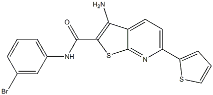 3-amino-N-(3-bromophenyl)-6-(2-thienyl)thieno[2,3-b]pyridine-2-carboxamide,445266-87-5,结构式