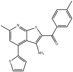 [3-amino-6-methyl-4-(2-thienyl)thieno[2,3-b]pyridin-2-yl](4-methylphenyl)methanone Structure