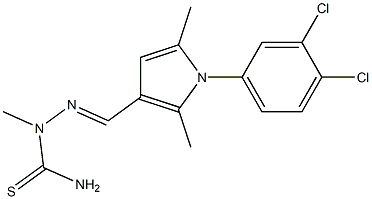 1-(3,4-dichlorophenyl)-2,5-dimethyl-1H-pyrrole-3-carbaldehyde N-methylthiosemicarbazone Struktur
