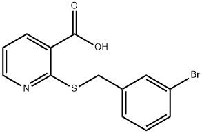 2-{[(3-溴苯基)甲基]巯基}吡啶-3-羧酸,450385-27-0,结构式