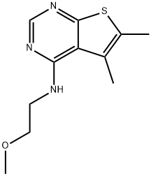 N-(2-methoxyethyl)-5,6-dimethylthieno[2,3-d]pyrimidin-4-amine Struktur