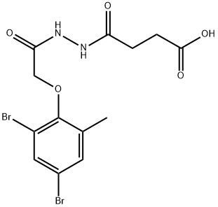 4-{2-[2-(2,4-dibromo-6-methylphenoxy)acetyl]hydrazino}-4-oxobutanoic acid 化学構造式