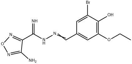 4-amino-N'-(3-bromo-5-ethoxy-4-hydroxybenzylidene)-1,2,5-oxadiazole-3-carbohydrazonamide Structure