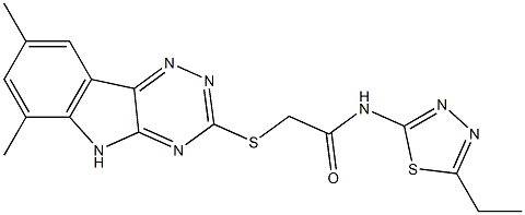 2-[(6,8-dimethyl-5H-[1,2,4]triazino[5,6-b]indol-3-yl)sulfanyl]-N-(5-ethyl-1,3,4-thiadiazol-2-yl)acetamide Structure