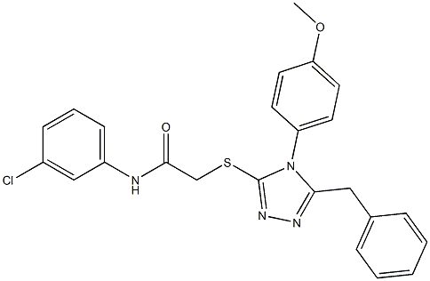 2-{[5-benzyl-4-(4-methoxyphenyl)-4H-1,2,4-triazol-3-yl]sulfanyl}-N-(3-chlorophenyl)acetamide,482644-62-2,结构式