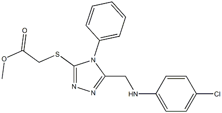 methyl [(5-{[(4-chlorophenyl)amino]methyl}-4-phenyl-4H-1,2,4-triazol-3-yl)sulfanyl]acetate Struktur