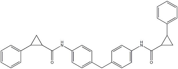 2-phenyl-N-[4-(4-{[(2-phenylcyclopropyl)carbonyl]amino}benzyl)phenyl]cyclopropanecarboxamide 结构式